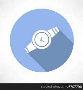 Wristwatch icon Flat modern style vector illustration