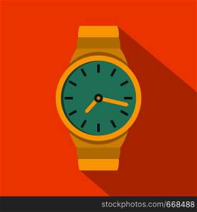 Wristwatch man icon. Flat illustration of wristwatch man vector icon for web. Wristwatch man icon, flat style