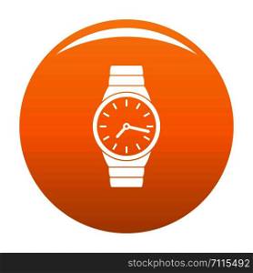 Wristwatch man icon. Simple illustration of wristwatch man vector icon for any design orange. Wristwatch man icon vector orange