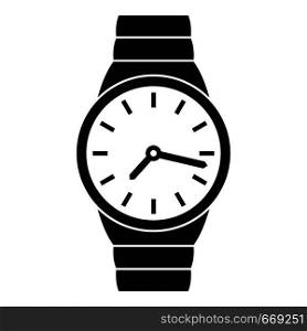 Wristwatch man icon. Simple illustration of wristwatch man vector icon for web. Wristwatch man icon, simple black style