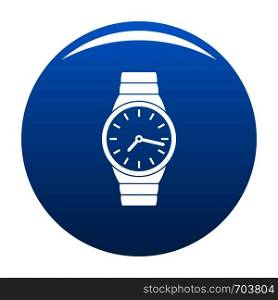 Wristwatch man icon vector blue circle isolated on white background . Wristwatch man icon blue vector