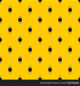 Wristwatch pattern seamless vector repeat geometric yellow for any design. Wristwatch pattern vector