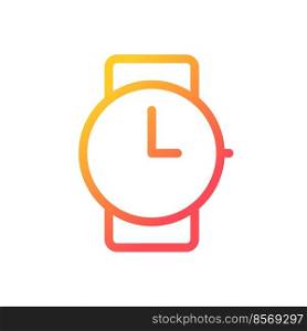 Wristwatch pixel perfect gradient linear ui icon. Buying watches. Jewelry store. Online marketplace. Line color user interface symbol. Modern style pictogram. Vector isolated outline illustration. Wristwatch pixel perfect gradient linear ui icon