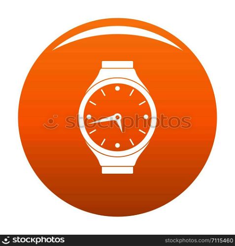 Wristwatch round icon. Simple illustration of wristwatch round vector icon for any design orange. Wristwatch round icon vector orange