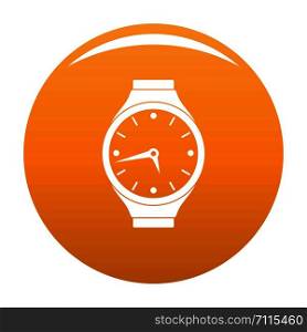 Wristwatch round icon. Simple illustration of wristwatch round vector icon for any design orange. Wristwatch round icon vector orange