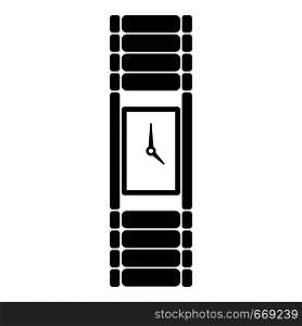 Wristwatch woman icon. Simple illustration of wristwatch woman vector icon for web. Wristwatch woman icon, simple black style