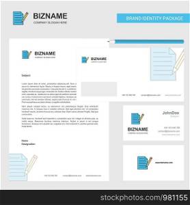 Write document Business Letterhead, Envelope and visiting Card Design vector template