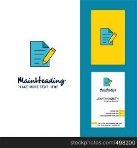 Write document Creative Logo and business card. vertical Design Vector