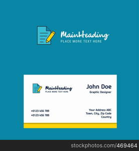 Write document logo Design with business card template. Elegant corporate identity. - Vector