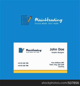 Write document logo Design with business card template. Elegant corporate identity. - Vector