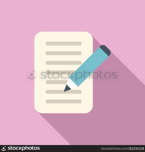 Write paper icon flat vector. Internet app. Web interface. Write paper icon flat vector. Internet app