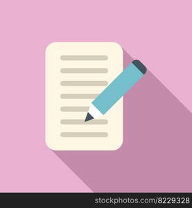 Write paper icon flat vector. Internet app. Web interface. Write paper icon flat vector. Internet app