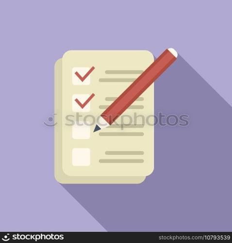 Write task icon flat vector. Work project. Watch timer. Write task icon flat vector. Work project