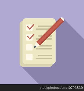 Write task icon flat vector. Work project. Watch timer. Write task icon flat vector. Work project
