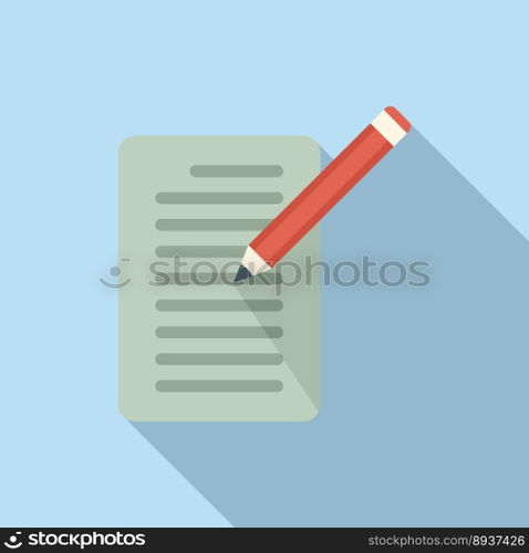 Write technical document icon flat vector. Paper manual. Help project. Write technical document icon flat vector. Paper manual