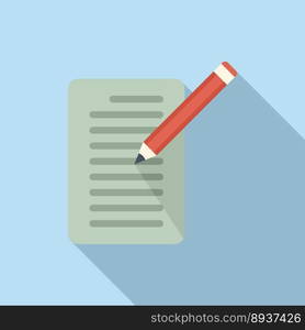 Write technical document icon flat vector. Paper manual. Help project. Write technical document icon flat vector. Paper manual