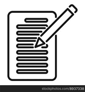 Write technical document icon outline vector. Paper manual. Help project. Write technical document icon outline vector. Paper manual