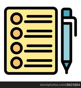 Write to do list icon outline vector. Credit finance. Form paper color flat. Write to do list icon vector flat