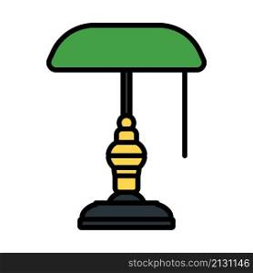 Writer&rsquo;s Lamp Icon. Editable Bold Outline With Color Fill Design. Vector Illustration.