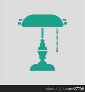 Writer's lamp icon. Gray background with green. Vector illustration.