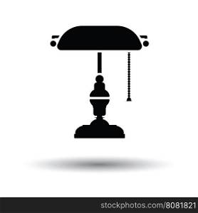 Writer's lamp icon. White background with shadow design. Vector illustration.