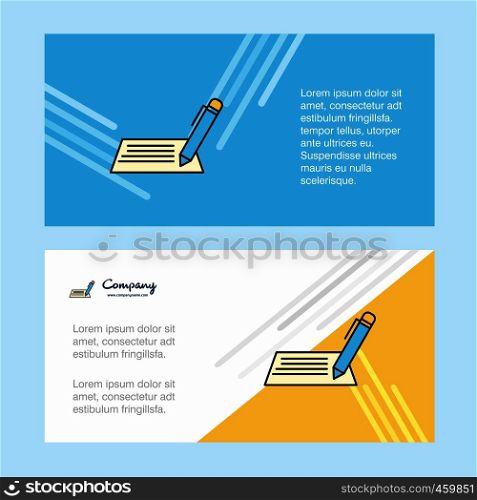Writing abstract corporate business banner template, horizontal advertising business banner.