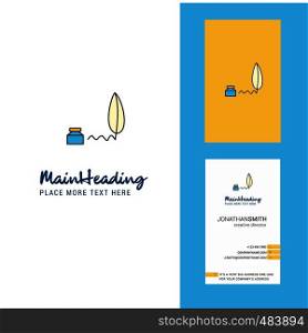 Writing Creative Logo and business card. vertical Design Vector