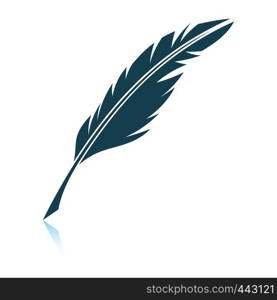 Writing feather icon. Shadow reflection design. Vector illustration.