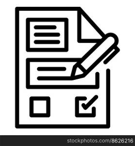Writing form icon outline vector. User online form. Register website. Writing form icon outline vector. User online form