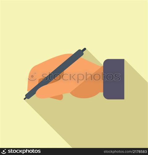 Writing hand icon flat vector. Write paper. Text message. Writing hand icon flat vector. Write paper