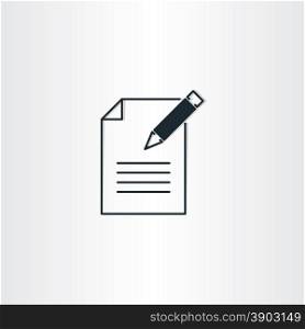 writing icon paper notebook and pen symbol design