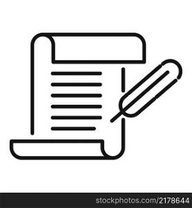 Writing letter icon outline vector. Pen paper. Note pencil. Writing letter icon outline vector. Pen paper