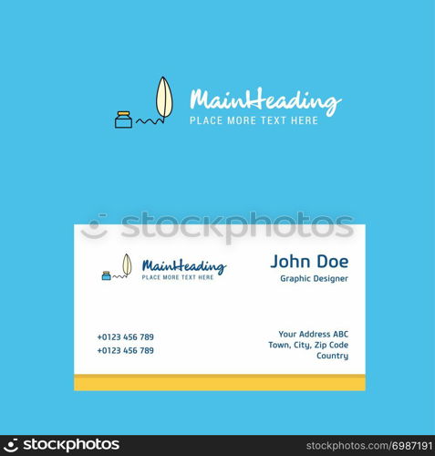 Writing logo Design with business card template. Elegant corporate identity. - Vector