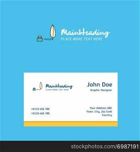 Writing logo Design with business card template. Elegant corporate identity. - Vector