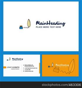 Writing Logo design with Tagline & Front and Back Busienss Card Template. Vector Creative Design