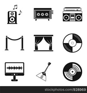Writing music icons set. Simple set of 9 writing music vector icons for web isolated on white background. Writing music icons set, simple style