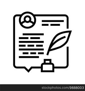 writing news article line icon vector. writing news article sign. isolated contour symbol black illustration. writing news article line icon vector illustration