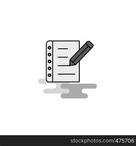 Writing on notes Web Icon. Flat Line Filled Gray Icon Vector