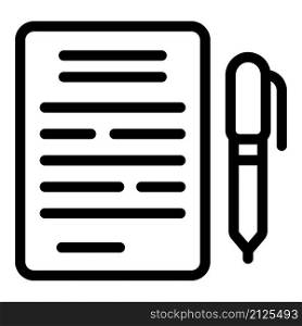 Writing paper icon outline vector. Job success. Business idea. Writing paper icon outline vector. Job success