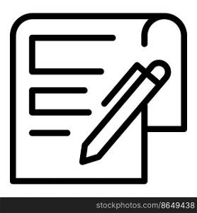 Writing paper icon outline vector. Media content. Plan website. Writing paper icon outline vector. Media content