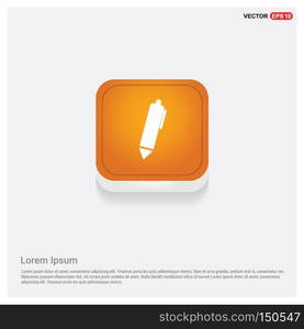 Writing pen icon Orange Abstract Web Button - Free vector icon