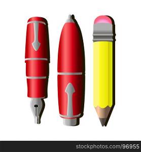 Writing pen vector pencil icon tools design isolated illustration