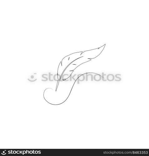 Writing Quill Feather Pen Vector. Business and science