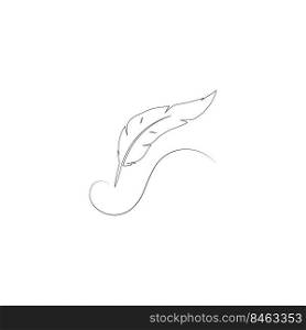 Writing Quill Feather Pen Vector. Business and science
