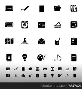 Writing related icons on white background, stock vector