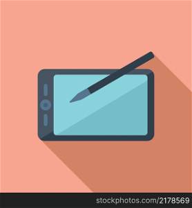 Writing tablet icon flat vector. Write text. Notepad pencil. Writing tablet icon flat vector. Write text
