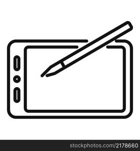 Writing tablet icon outline vector. Write text. Notepad pencil. Writing tablet icon outline vector. Write text