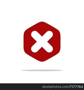 Wrong, Cross X Sign Icon Vector Template Illustration Design. Vector EPS 10.