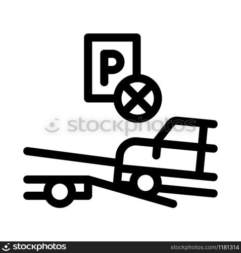 Wrong Parking Car Icon Vector. Outline Wrong Parking Car Sign. Isolated Contour Symbol Illustration. Wrong Parking Car Icon Vector Outline Illustration