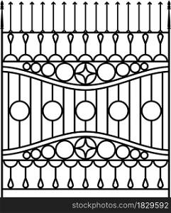 Wrought Iron Gate, Ornamental Design Vector Art Illustration